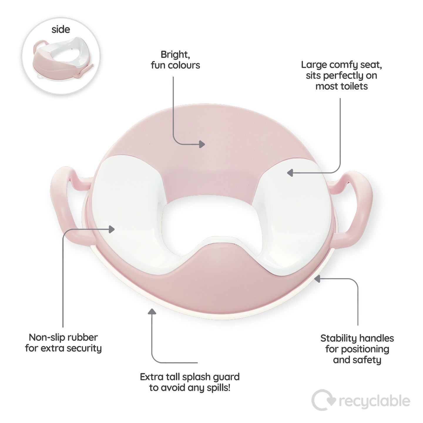 Trainer Seat Blush Pink Toilet Essential – My Carry Potty®