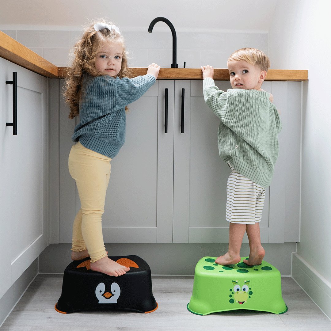 Baby Step Stool Wooden 2 Step Stool, Bamboo Step Stool With Handles,