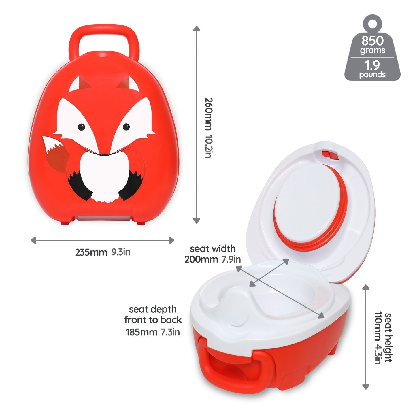 My Carry Potty Fox AwardWinning Travel Training Seat My Carry Potty®