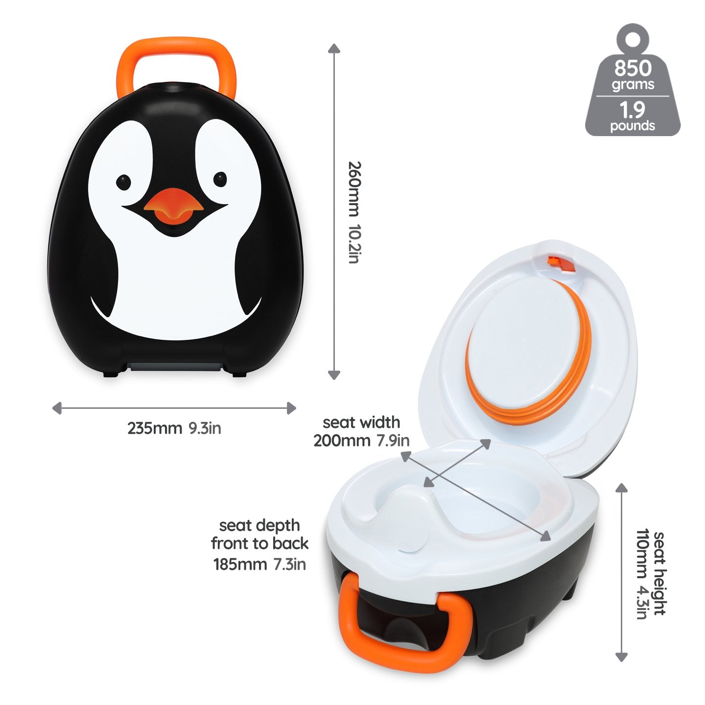 Portable Potty, Training Seat and Step Stool - Penguin – My Carry Potty®