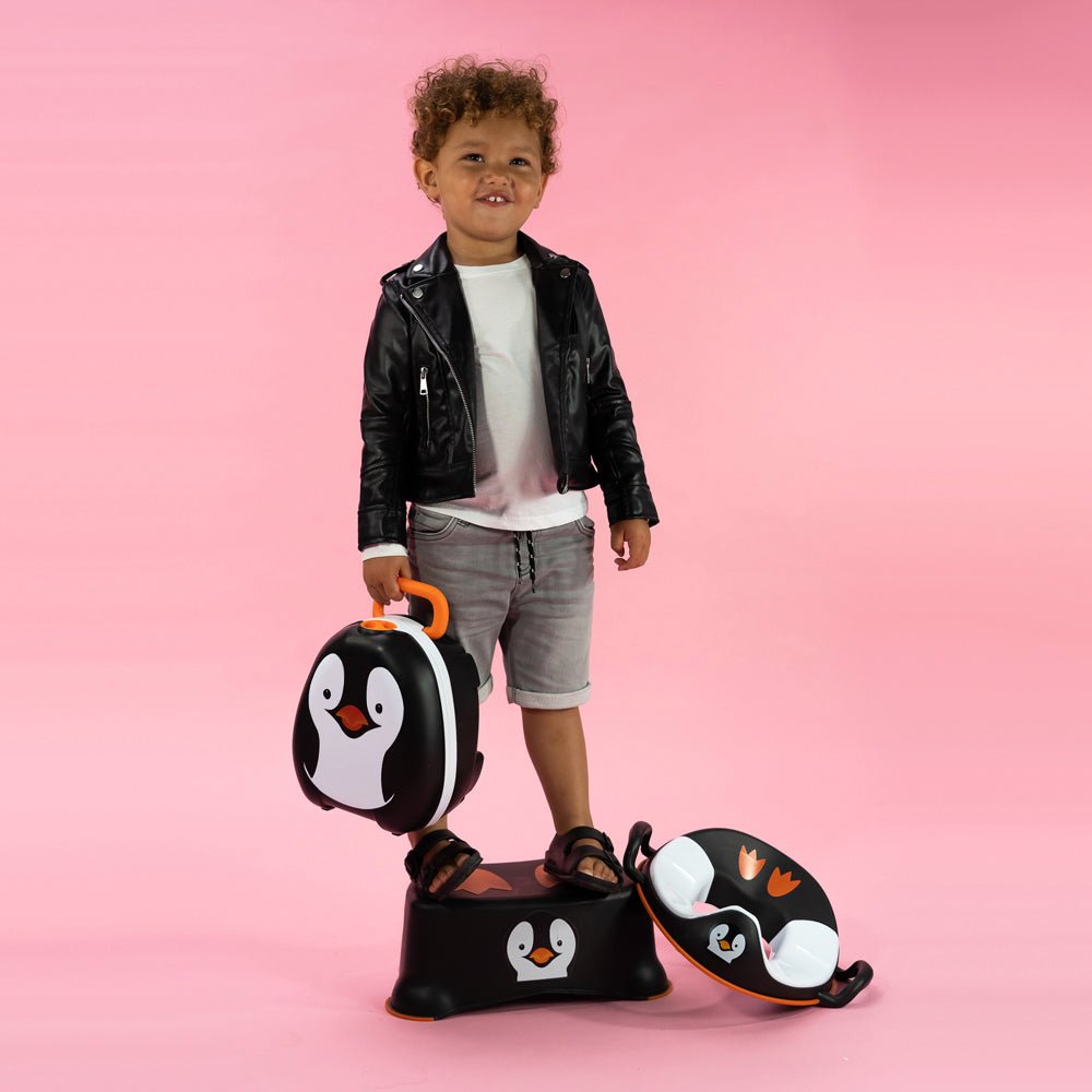 Travel Potty, Reusable Training Pants, Seat and Stool - Penguin – My ...
