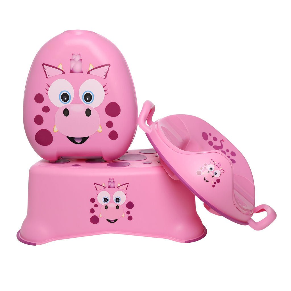 Toddler Potty Training Set with Seat & Stool - Pink Dragon – My Carry ...