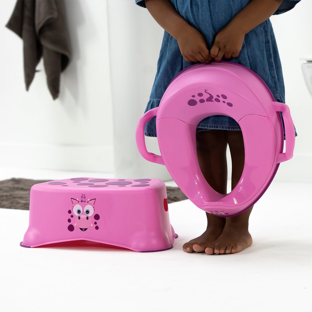 My Little Step Sgabello - Sgabello per bambini con dragone rosa per My Little Step Sgabello - Sgabello per bambini con dragone rosa per